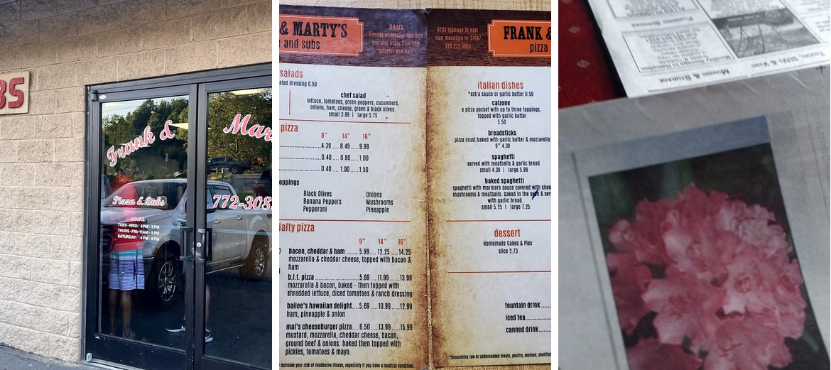 Frank and Marty's Pizza & Subs Menu