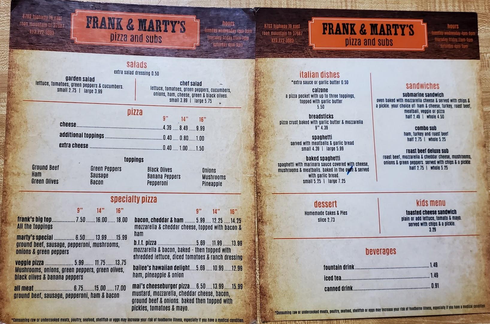 Frank and Marty's Pizza & Subs